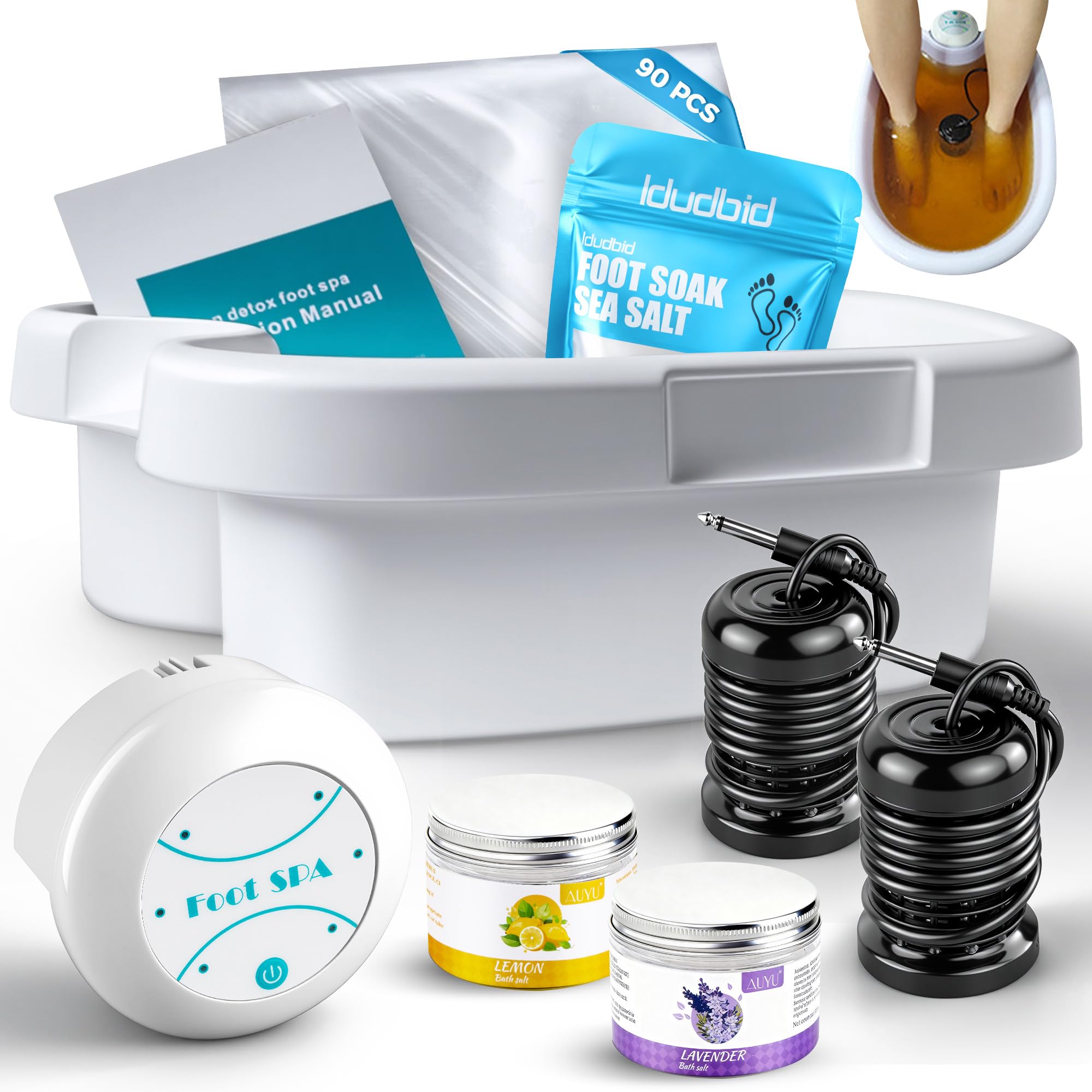 Idudbid Ionic Foot Bath Detox Machine front view, ideal for at-home spa sessions.