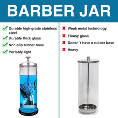 IEBARBER barber jar non-slip base keeps workstation stable.