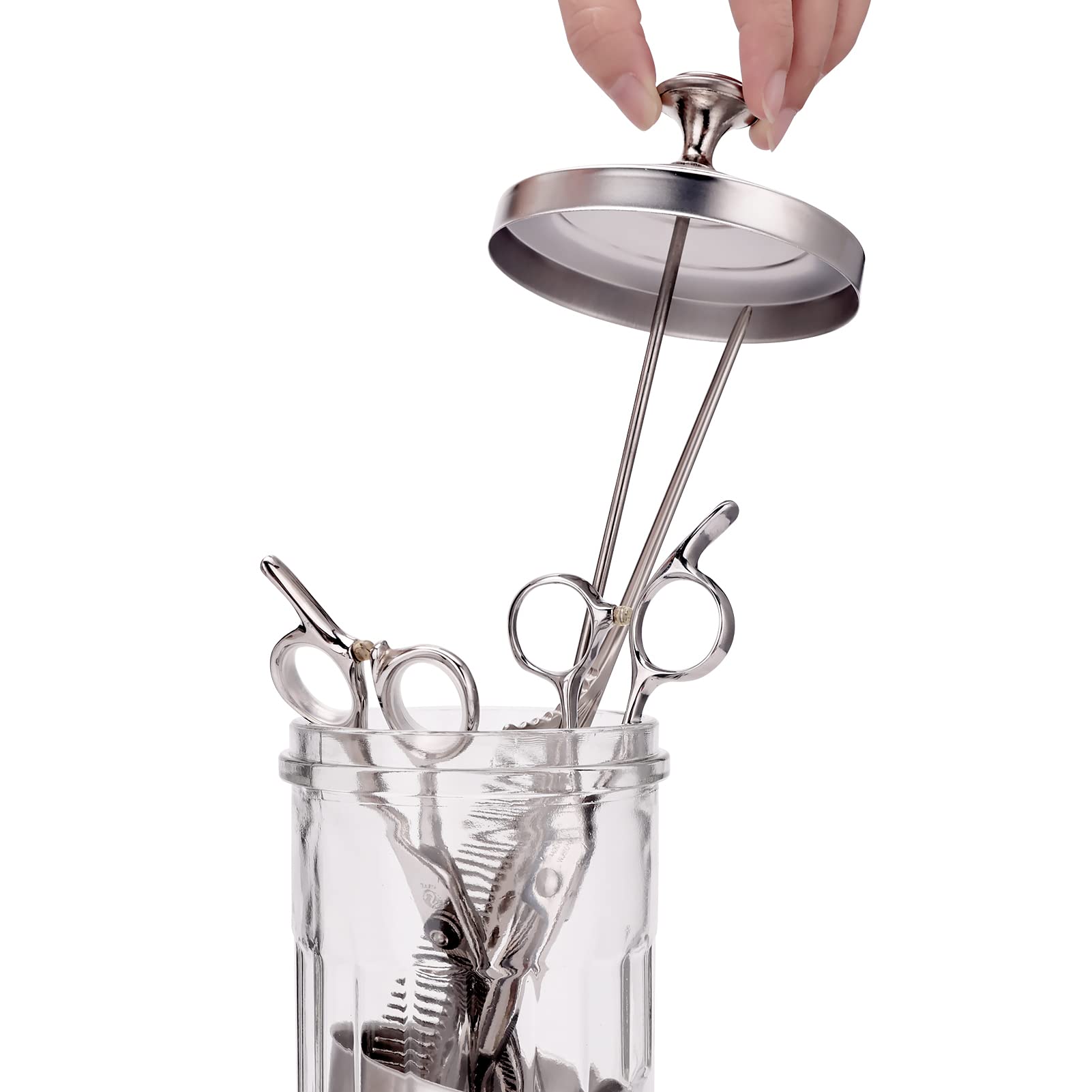 IEBARBER durable glass container designed for daily salon use.