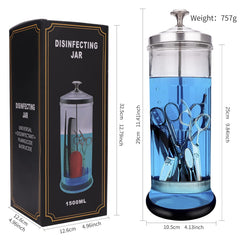 IEBARBER sterilizer jar with removable stainless steel basket for easy cleaning.