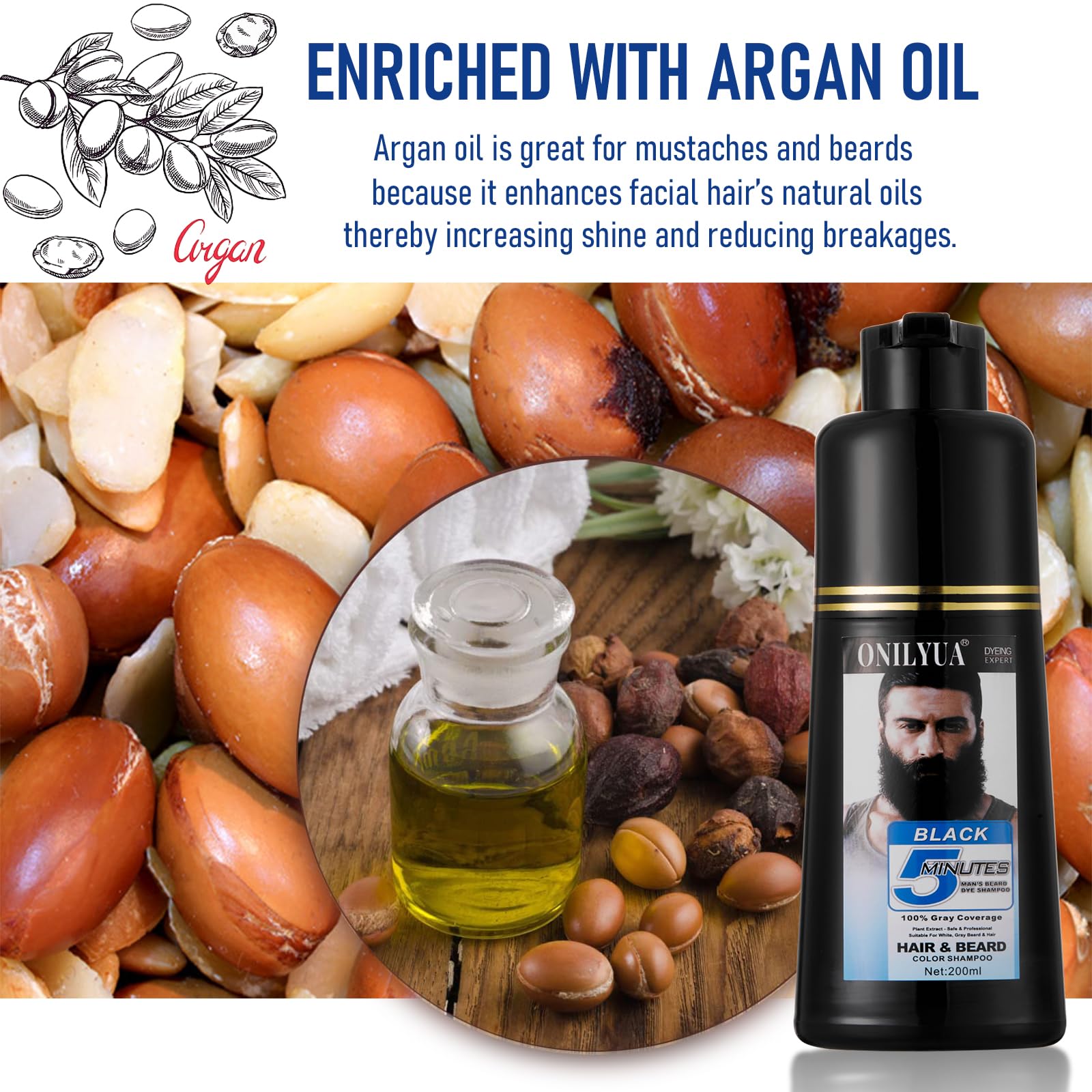 iemokoda 3-in-1 beard shampoo color for clean, nourished grooming.