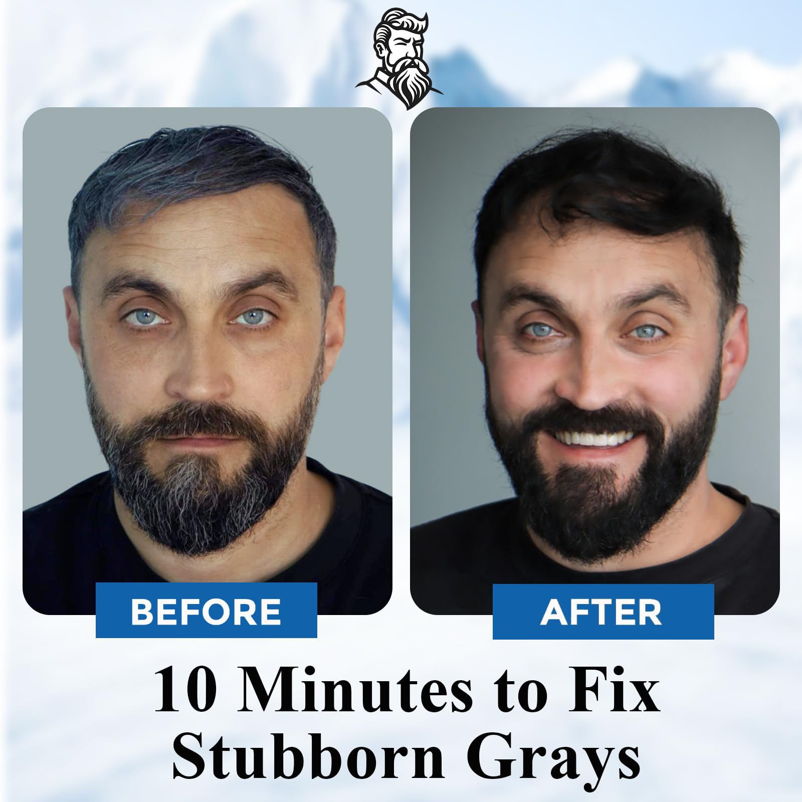 iemokoda beard and hair dye bottle in use for seamless color application.