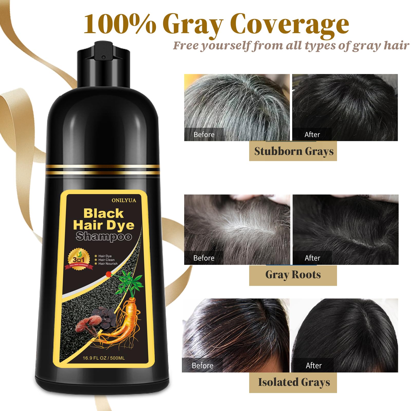 iemokoda Instant Black Hair Dye Shampoo lather showing easy no-mix application.