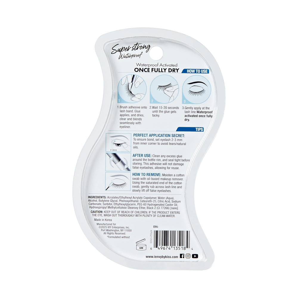 iENVY all-day hold eyelash adhesive tear-resistant for active lifestyles.