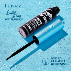 iENVY eyelash adhesive brush-on applicator enables precise lash placement.