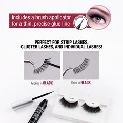 i-ENVY by KISS waterproof lash adhesive showcased on model lashes for all-day wear.