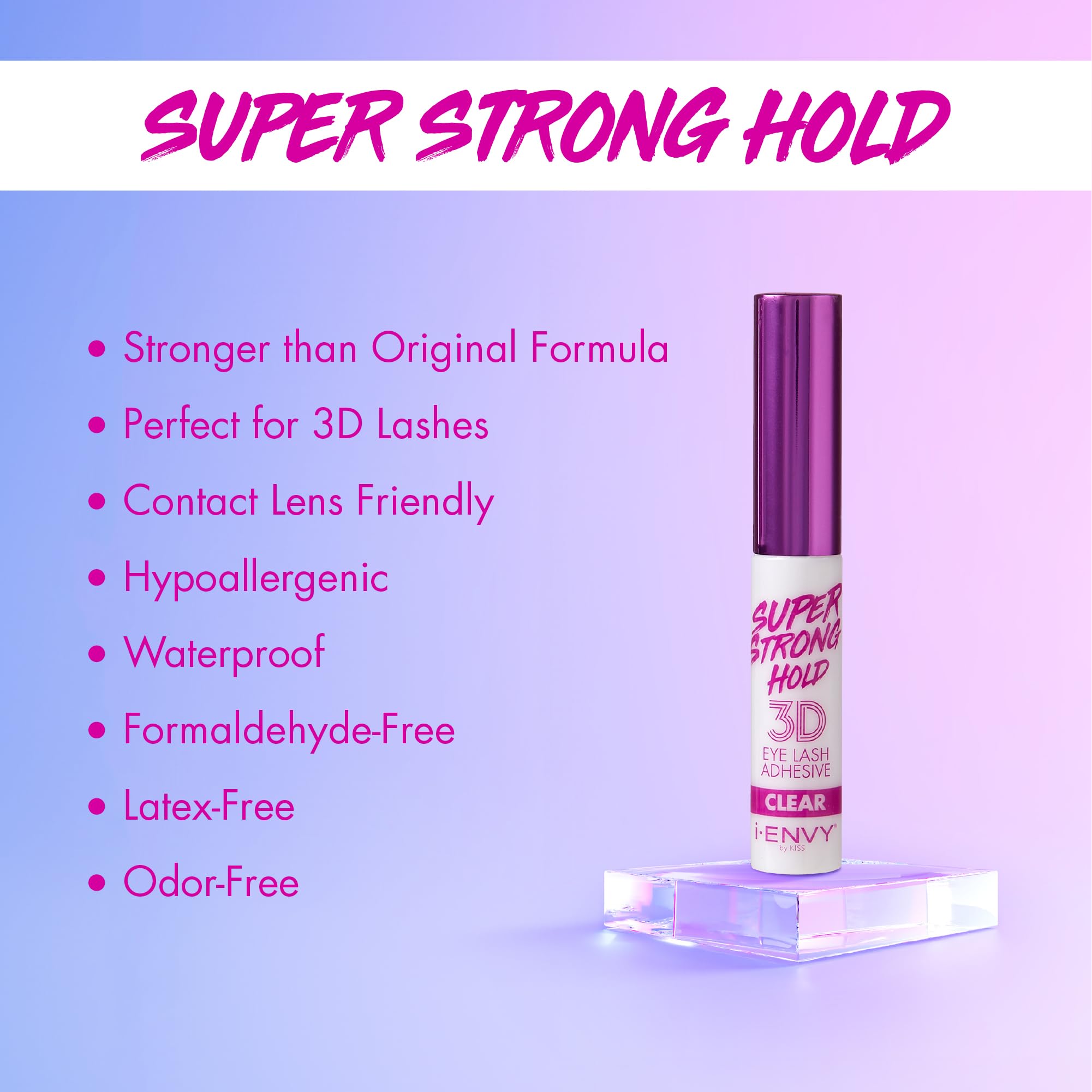 iENVY precision brush applicator enables smooth lash glue application.