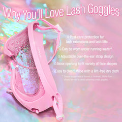 iENVY Lash Guard nose opening design shown for comfortable wear in pink.
