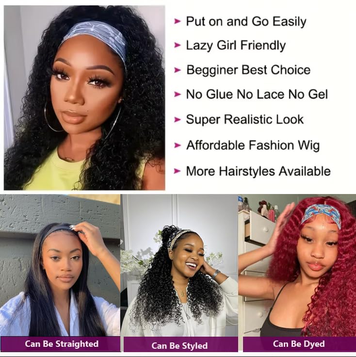iesste glueless headband wig enables quick, secure wear without glue