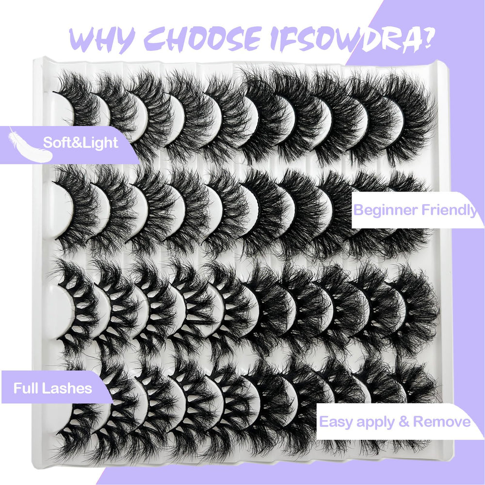 IFSOWDRA 3D multi-layered mink lashes deliver full, feathered volume