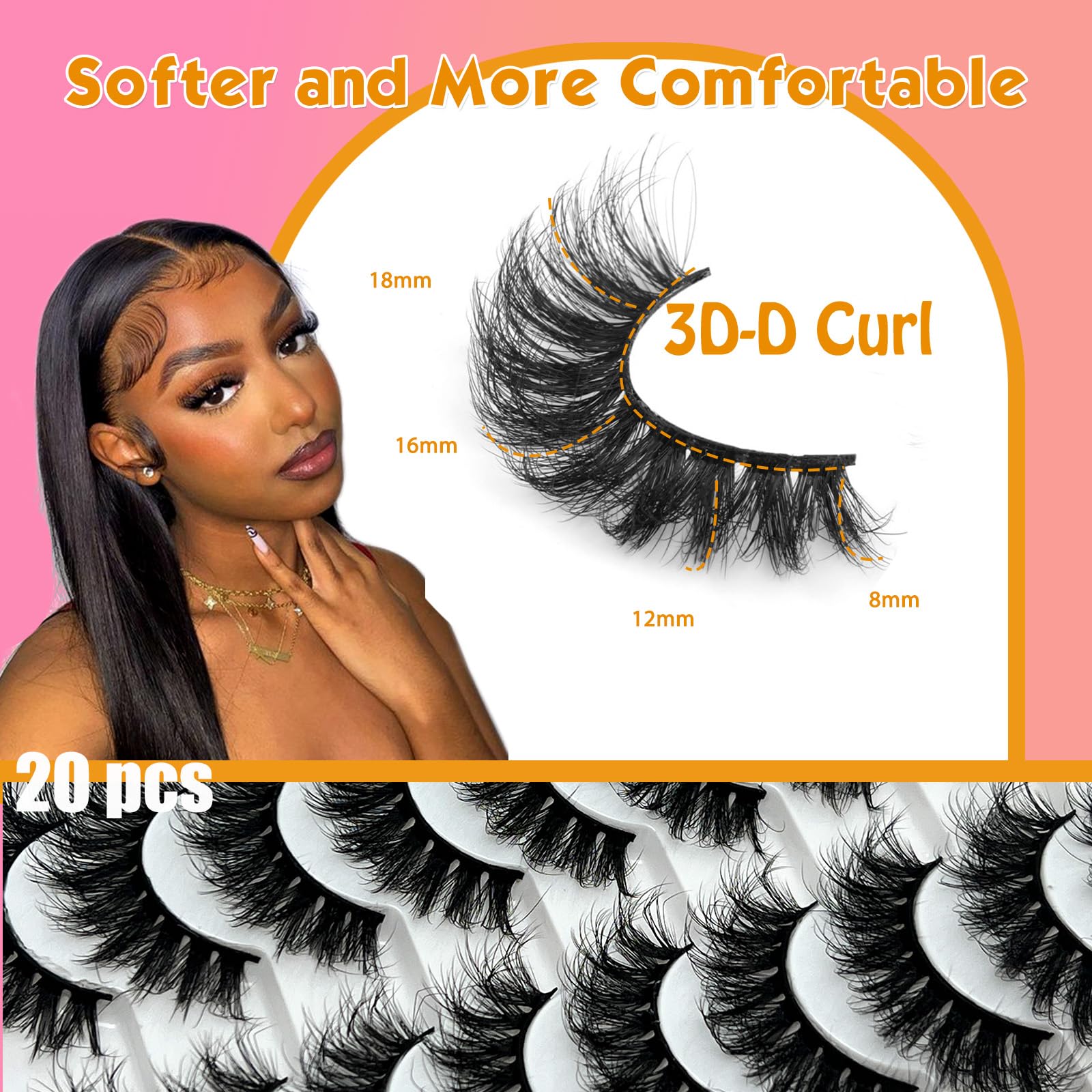 IFSOWDRA 3D Mink Lashes: multi-layered crisscross pattern for natural fullness.