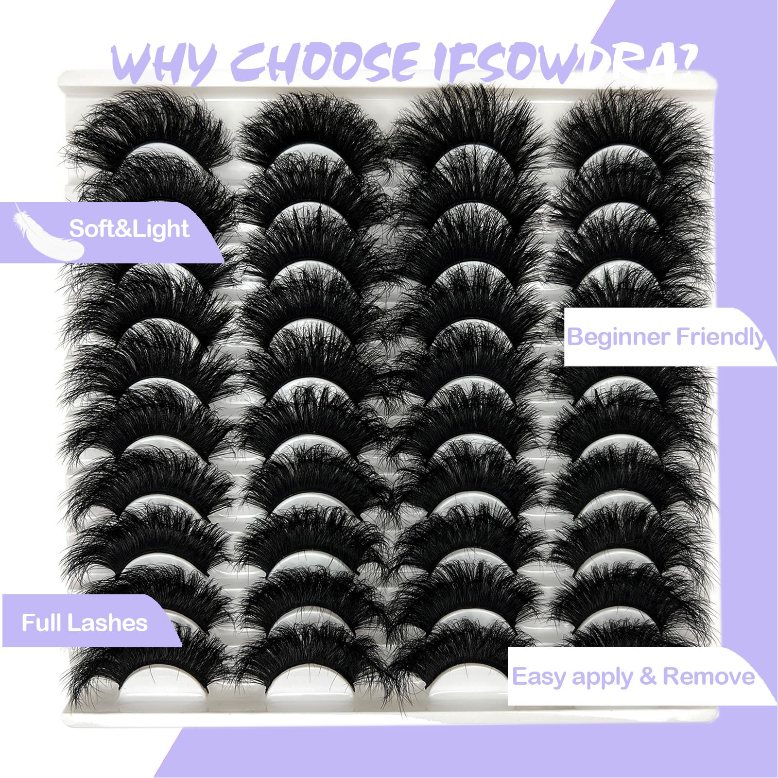 IFSOWDRA cat-eye pack lashes elongate and enhance eye shape