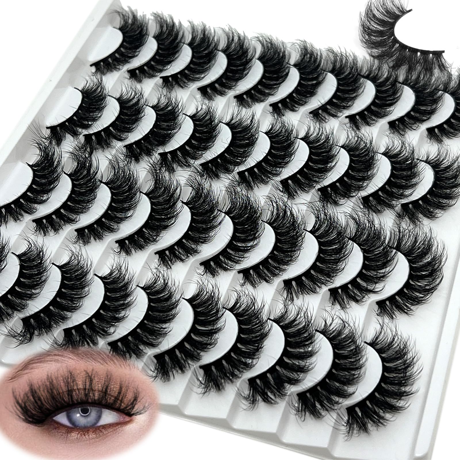 IFSOWDRA Mink Lashes Wispy Cat Eye 18mm: crisscross 3D volume for a dramatic look.