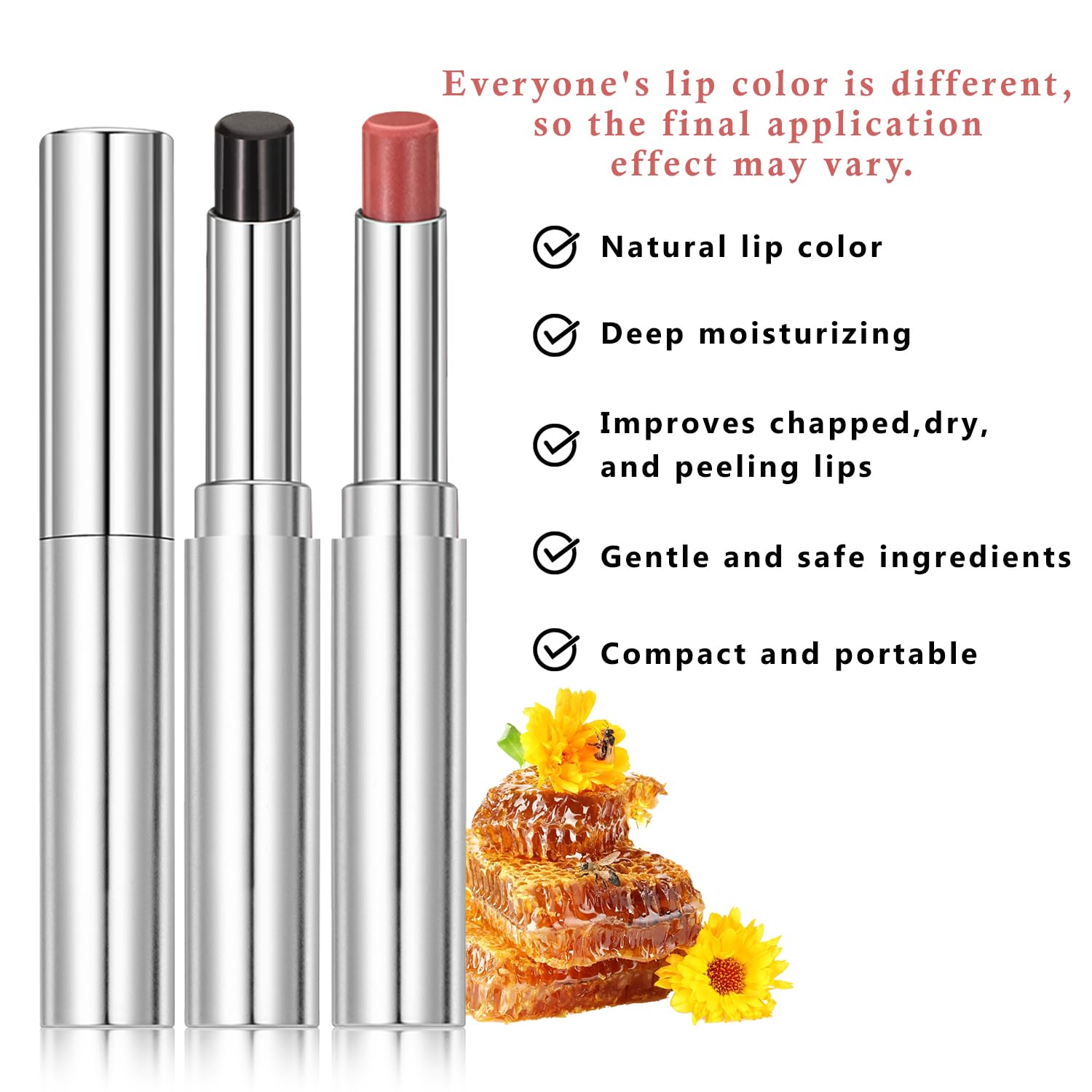 IFVGFB Honeynoir-Pink Lipstick swatch in daylight reveals natural pink glow.