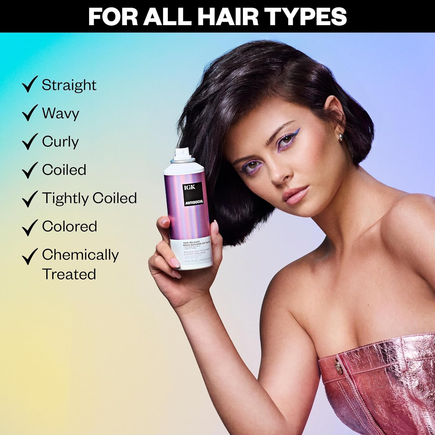IGK Antisocial extension friendly treatment supports blended looks with no extra styling