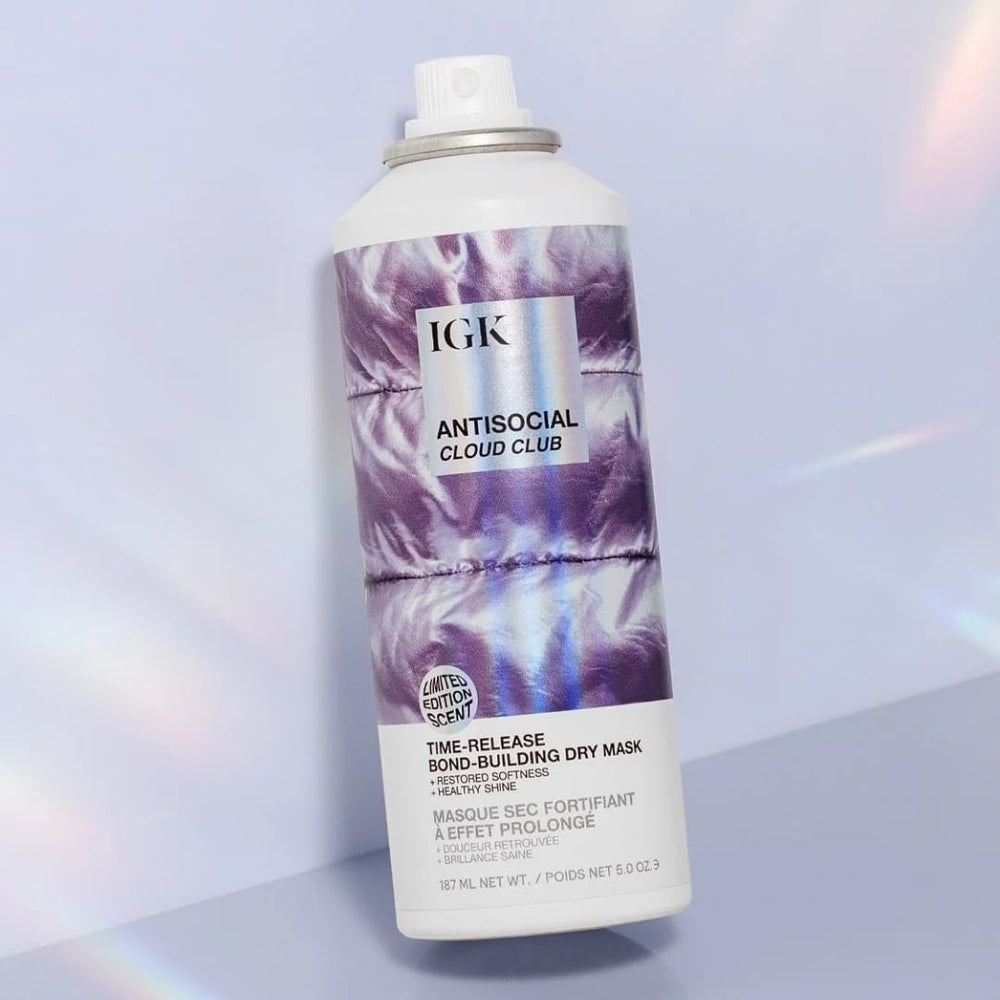 IGK Antisocial Cloud Club ingredients panel hints at bond-building benefits.