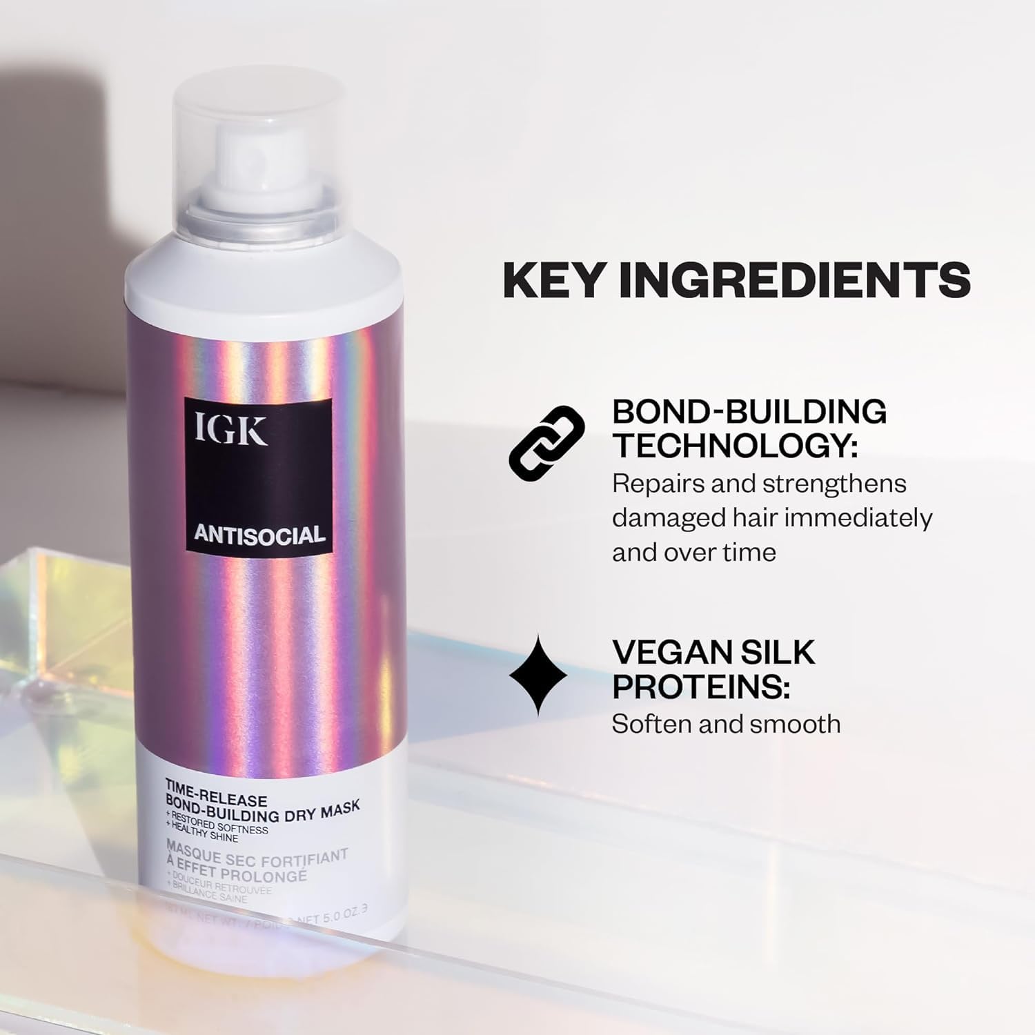 IGK Antisocial lightweight formula minimizes residue for extensions and natural hair