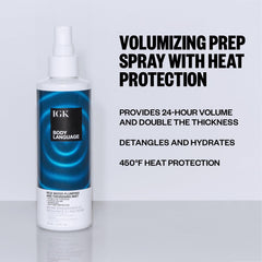 IGK Body Language Rice Water Mist applies evenly for detangling and hydration.