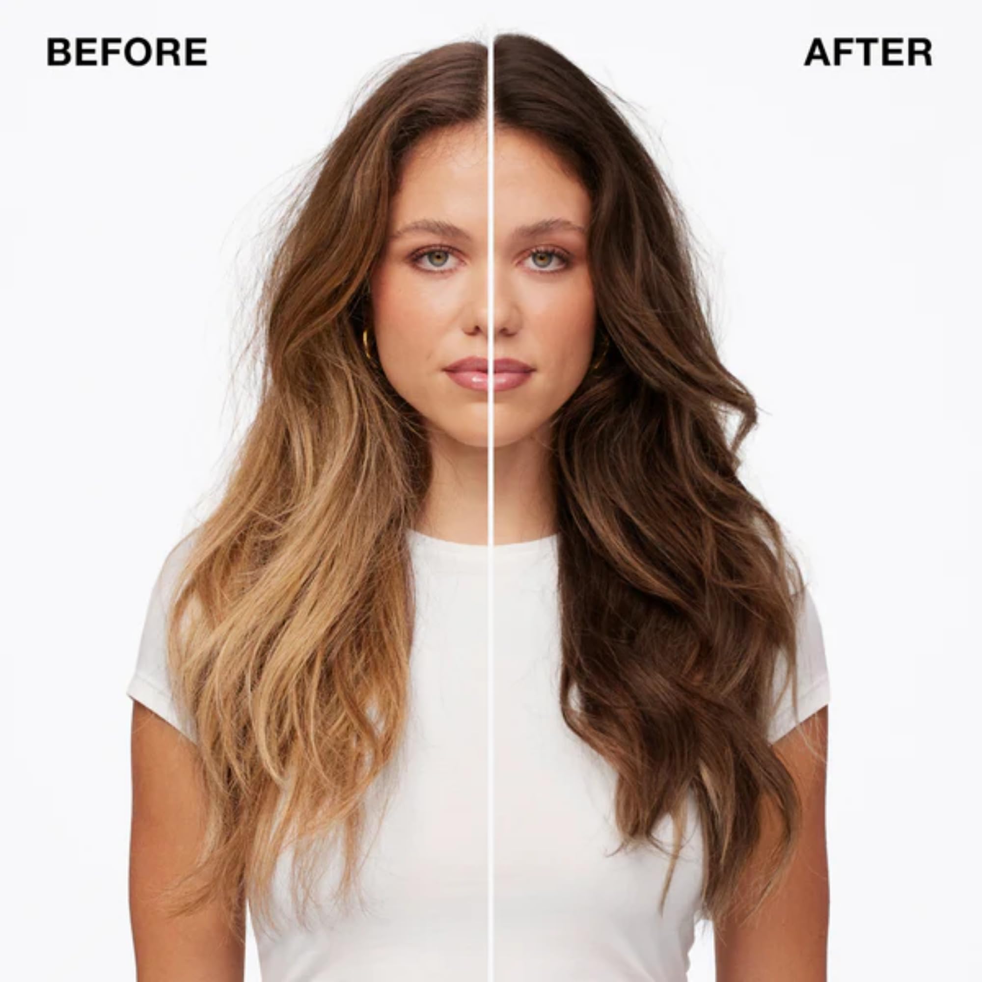IGK Brown Bella hair shine after use highlighting glossy brunette strands.