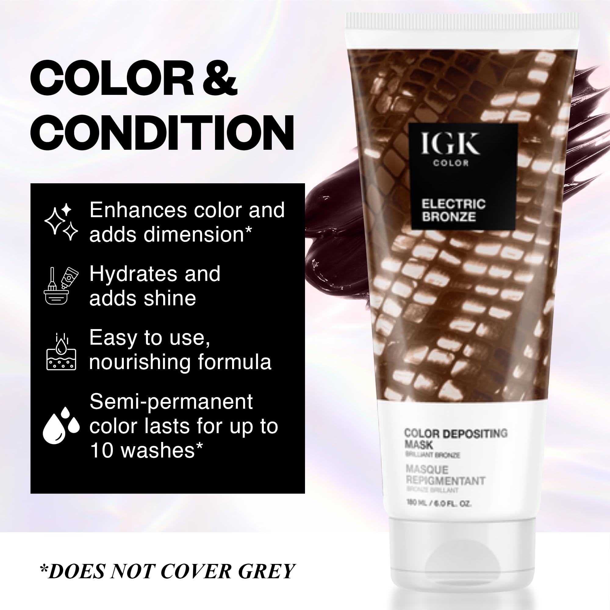 IGK Electric Bronze mask jar ready to refresh bronze tones on hair