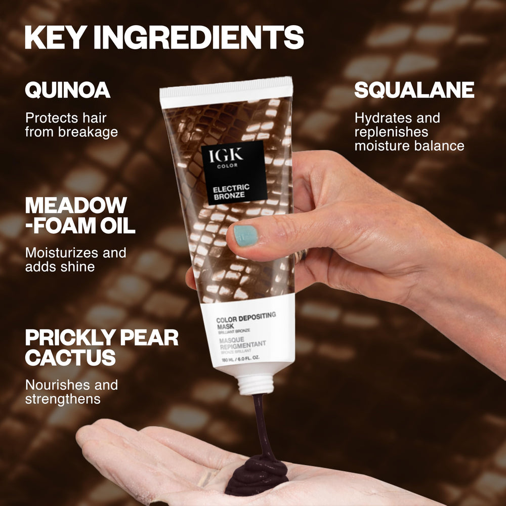 IGK packaging image featuring IGK and bronze-toned care