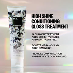 IGK Expensive gloss on hair highlights prism-like shine and depth