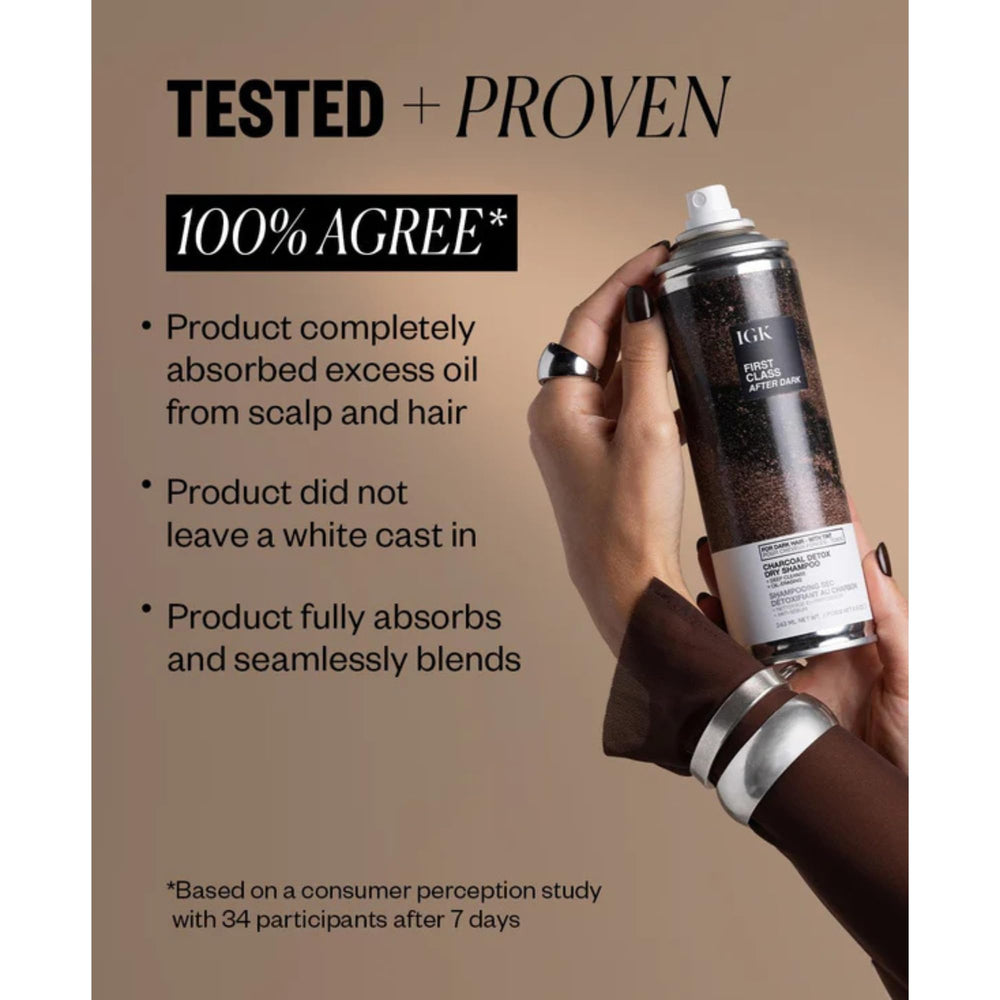 IGK First Class After Dark charcoal cleansing action on scalp