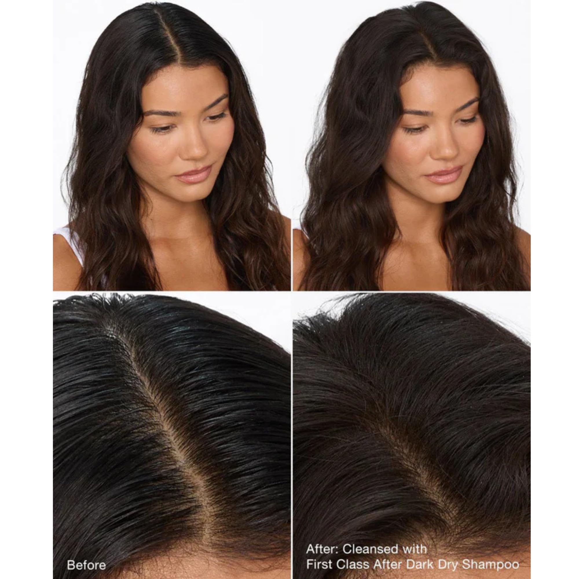 IGK First Class After Dark no white residue on dark hair