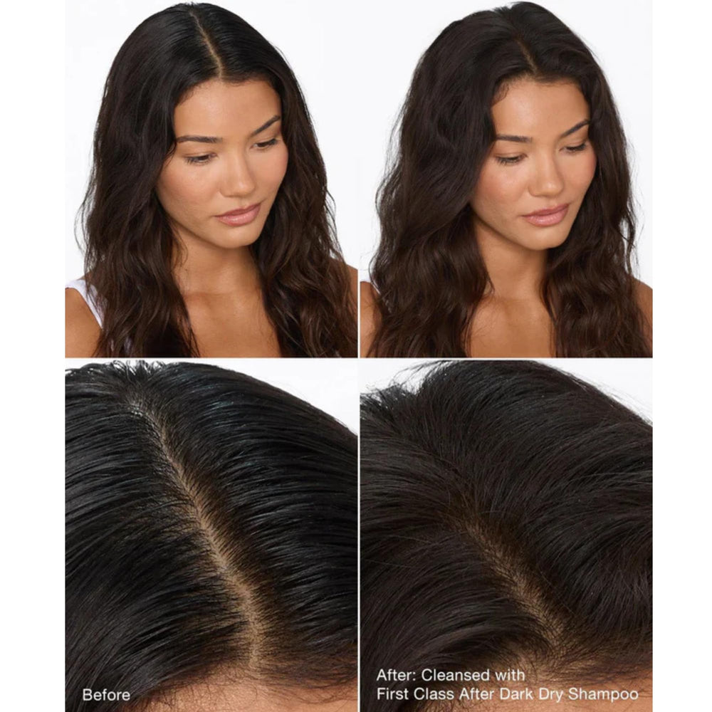 IGK First Class After Dark no white residue on dark hair