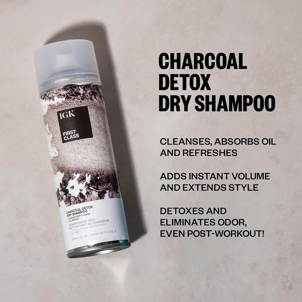 IGK First Class Charcoal Detox Dry Shampoo volume and texture boost for styling