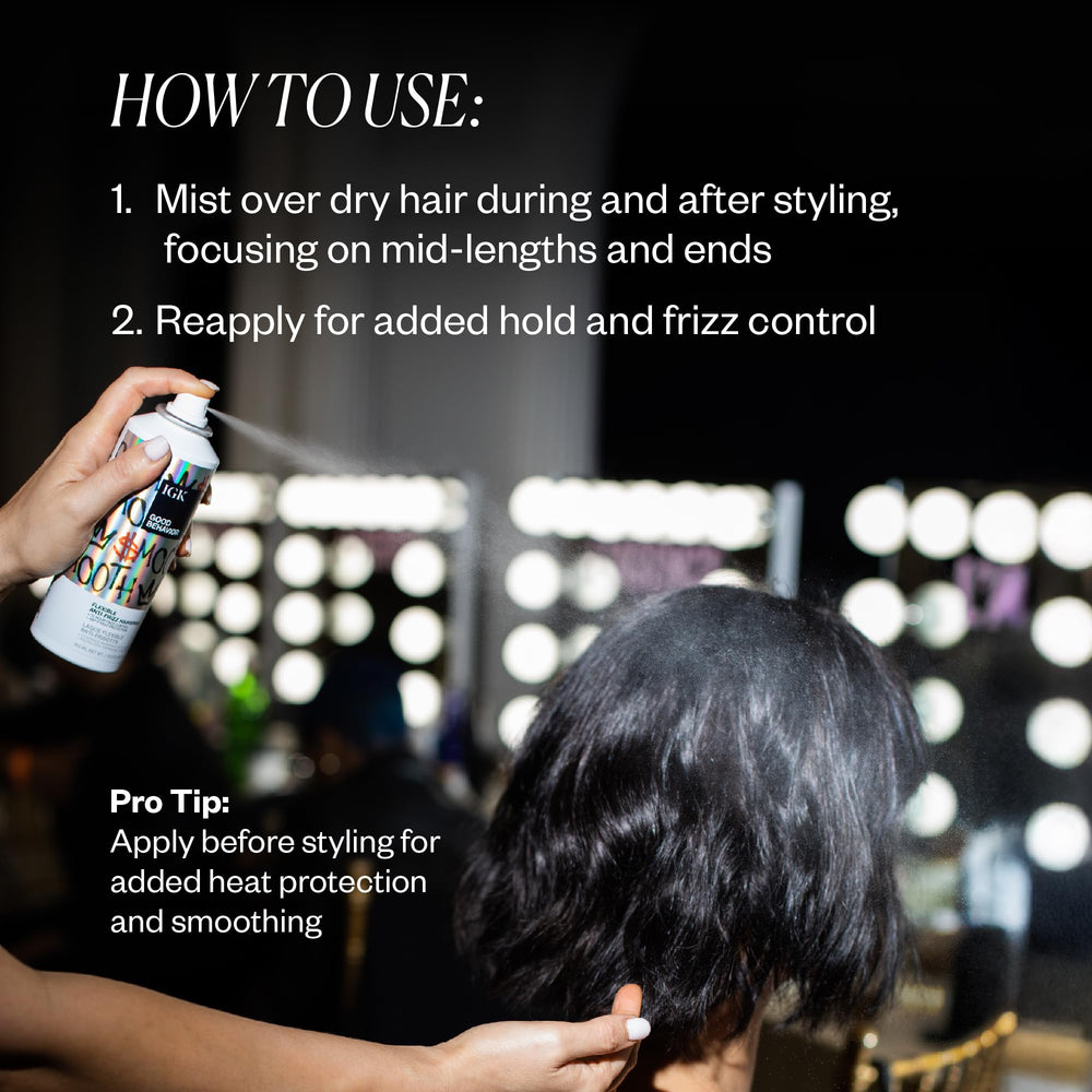 IGK Good Behavior humidity shield protecting styled hair.