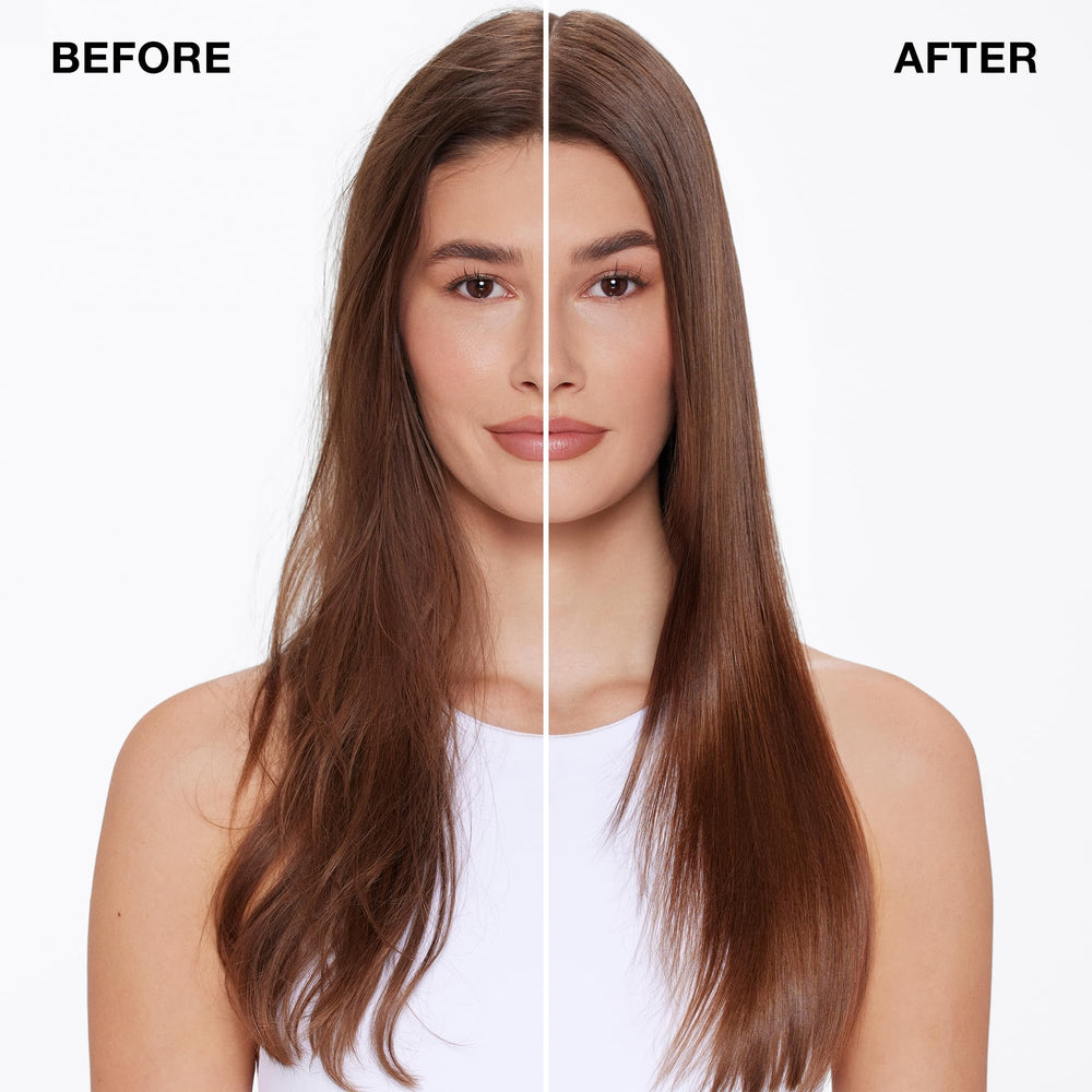 IGK Good Behavior smoothing spray on hair to resist humidity and add shine