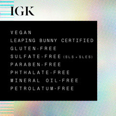 IGK Good Behavior bottle highlights keratin like finish and shine