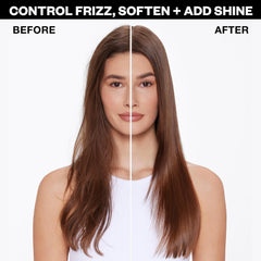 IGK Good Behavior spray demonstrates frizz control during styling.