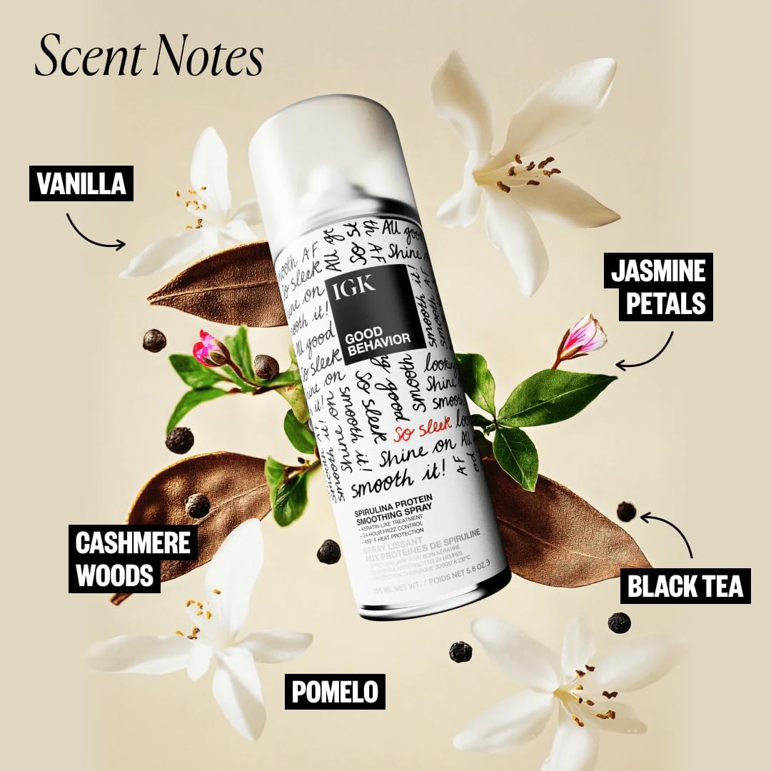 IGK Good Behavior 4-in-1 mist being dispensed for styling.