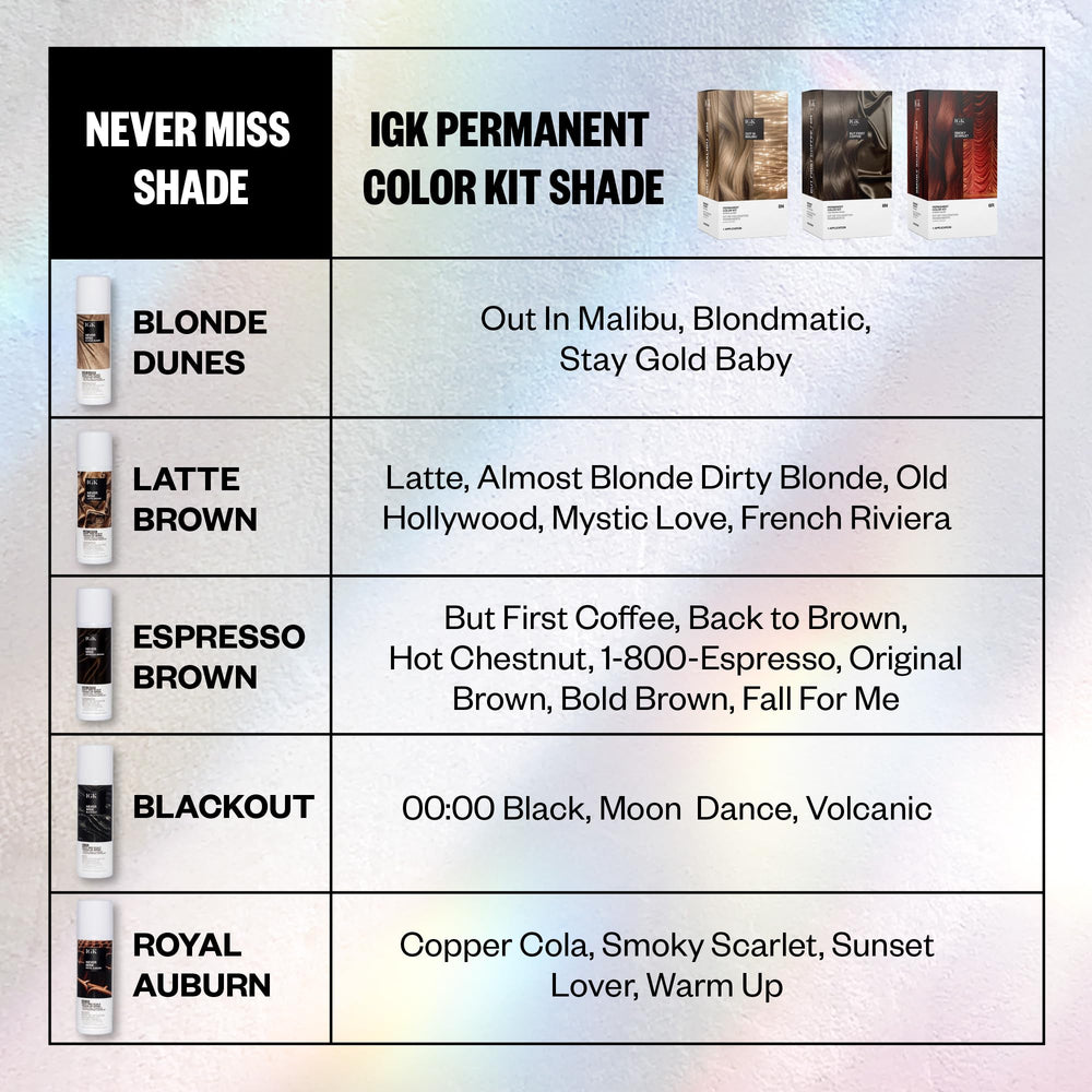 IGK Never Miss pillow-proof finish helps avoid color transfer on skin.