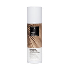 IGK NEVER MISS root coverage spray bottle for dark blonde shade and quick touch-ups.