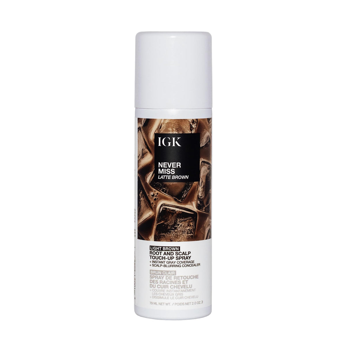 IGK Never Miss Root Spray in Light Brown showing easy application for quick gray coverage