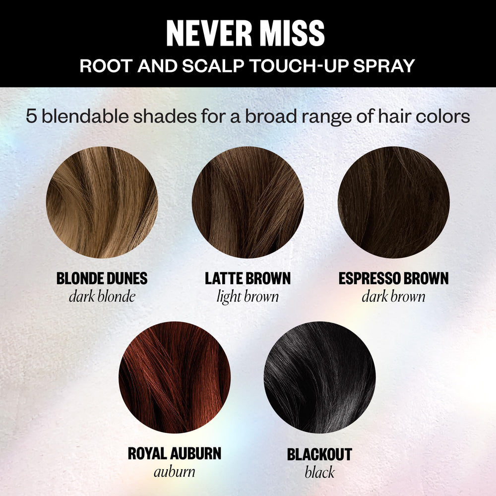 IGK Never Miss Root Spray packaging featuring a compact 2oz bottle for on-the-go use