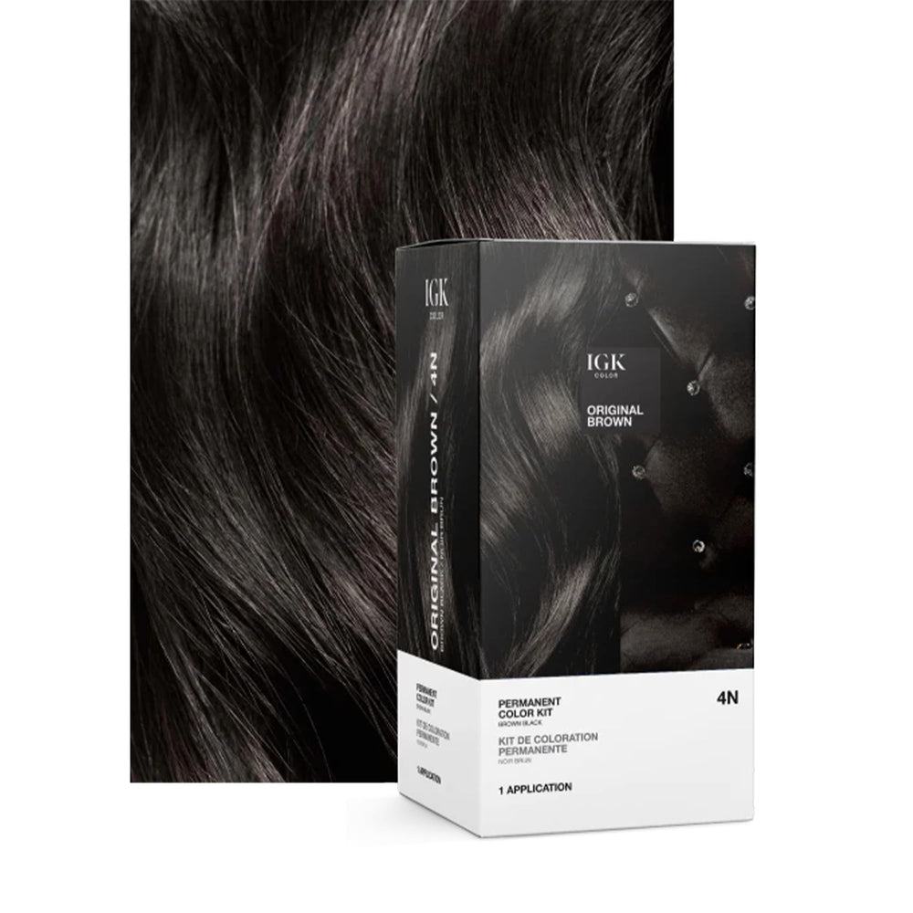 IGK Permanent Hair Dye Color Kit cream formula enables smooth application.