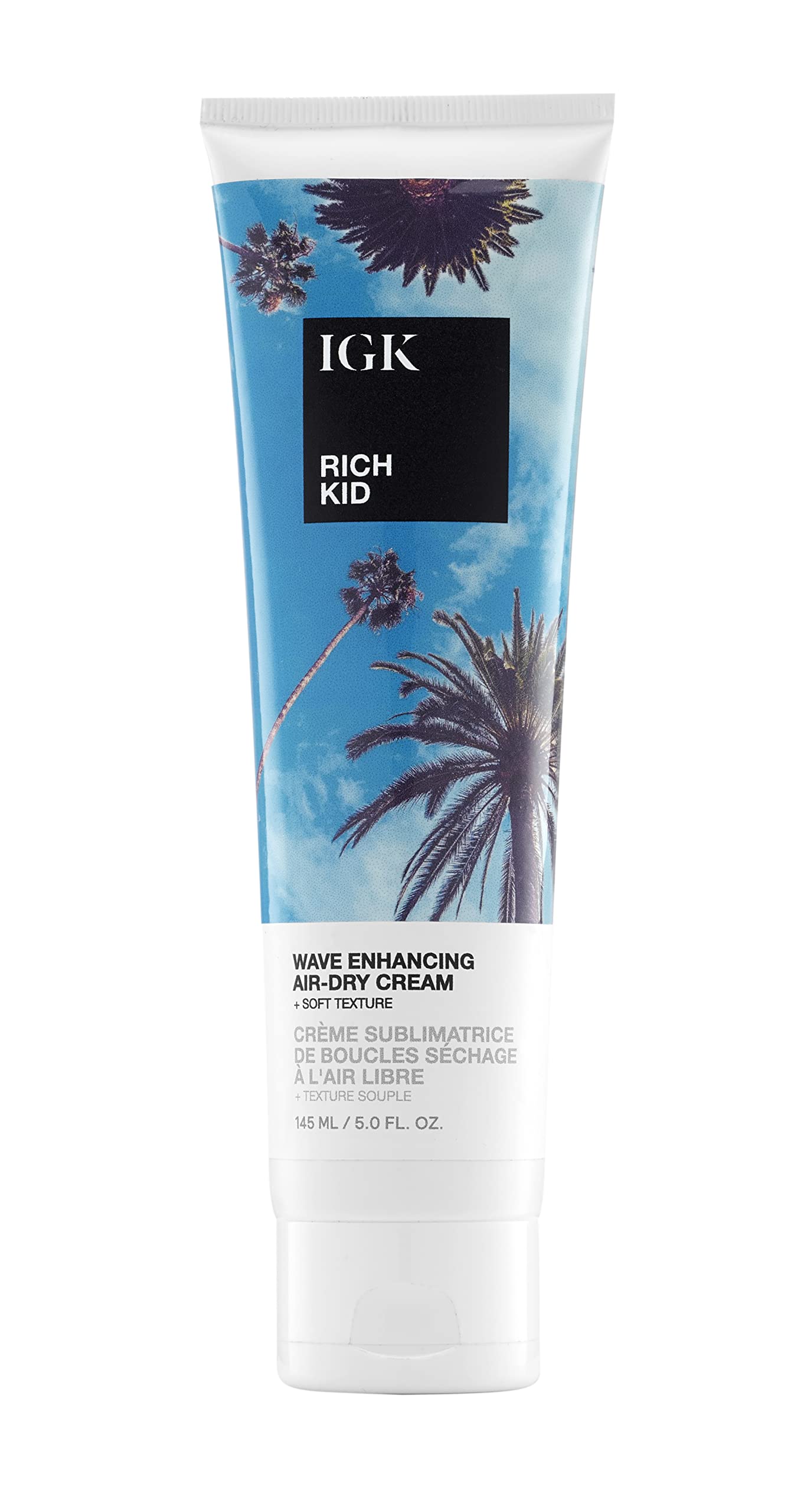 IGK Rich Kid bottle front shows sleek packaging for quick styling
