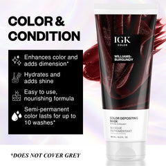 IGK Williams Burgundy mask cream swirl highlights rich merlot-berry tone