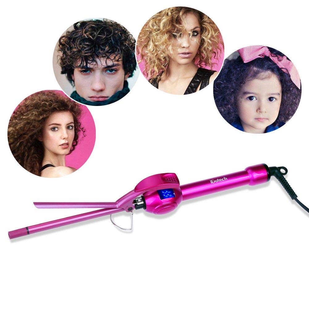 iGutech hair curler with LCD display for precise temperature control