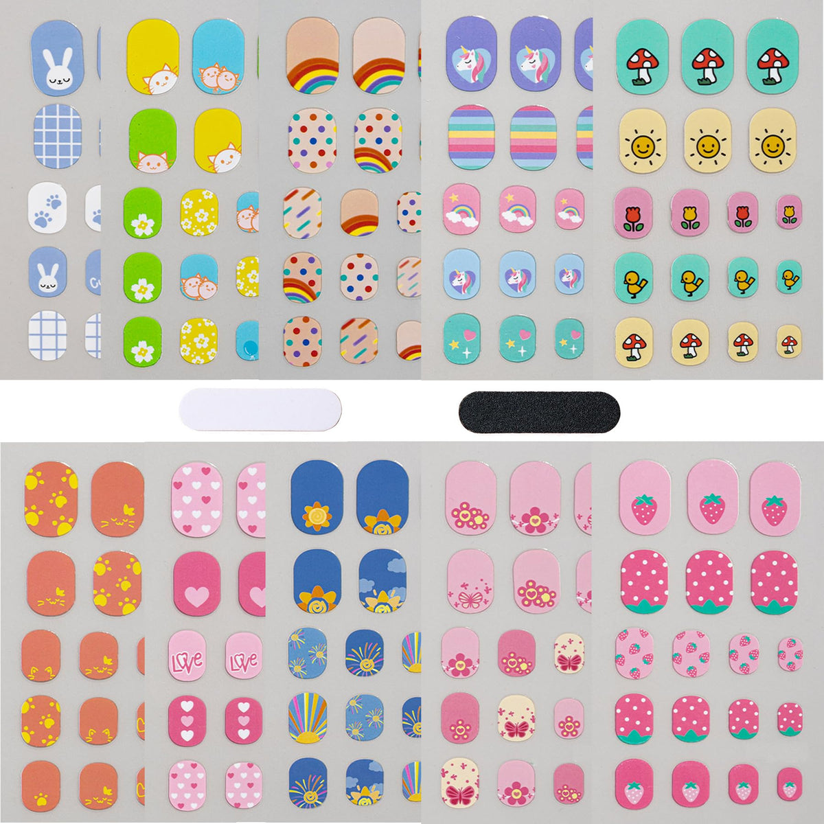 IHUKEIT rainbow design nail stickers for quick, playful kid nail art
