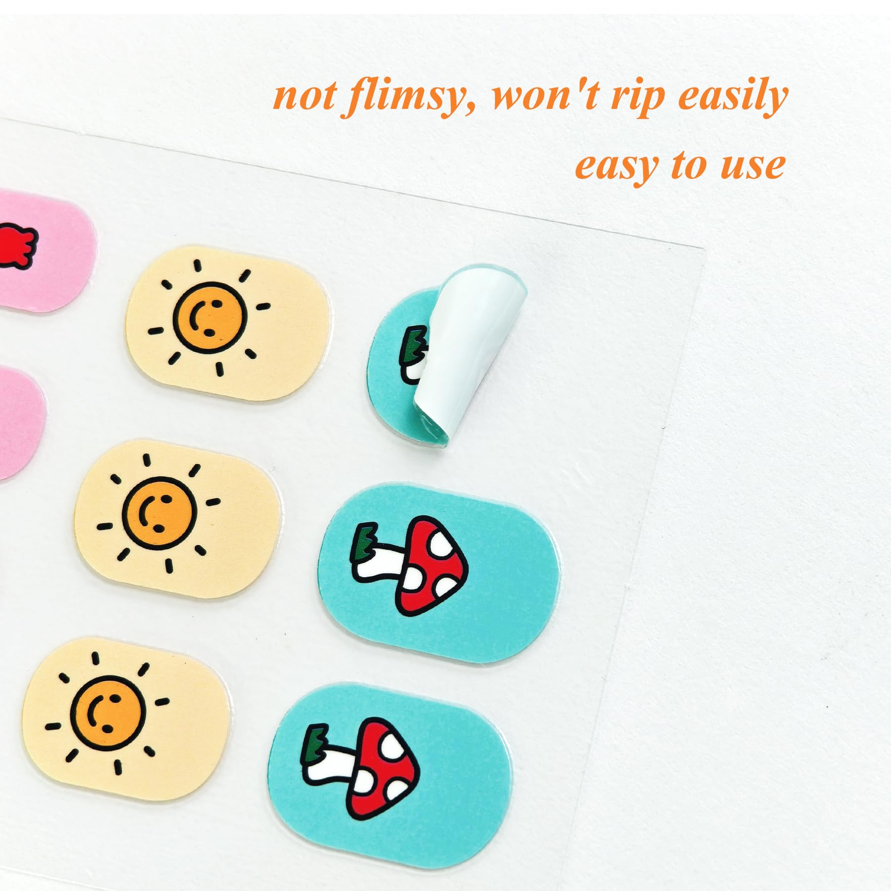 IHUKEIT strawberry heart sun design nail stickers for bright party nails