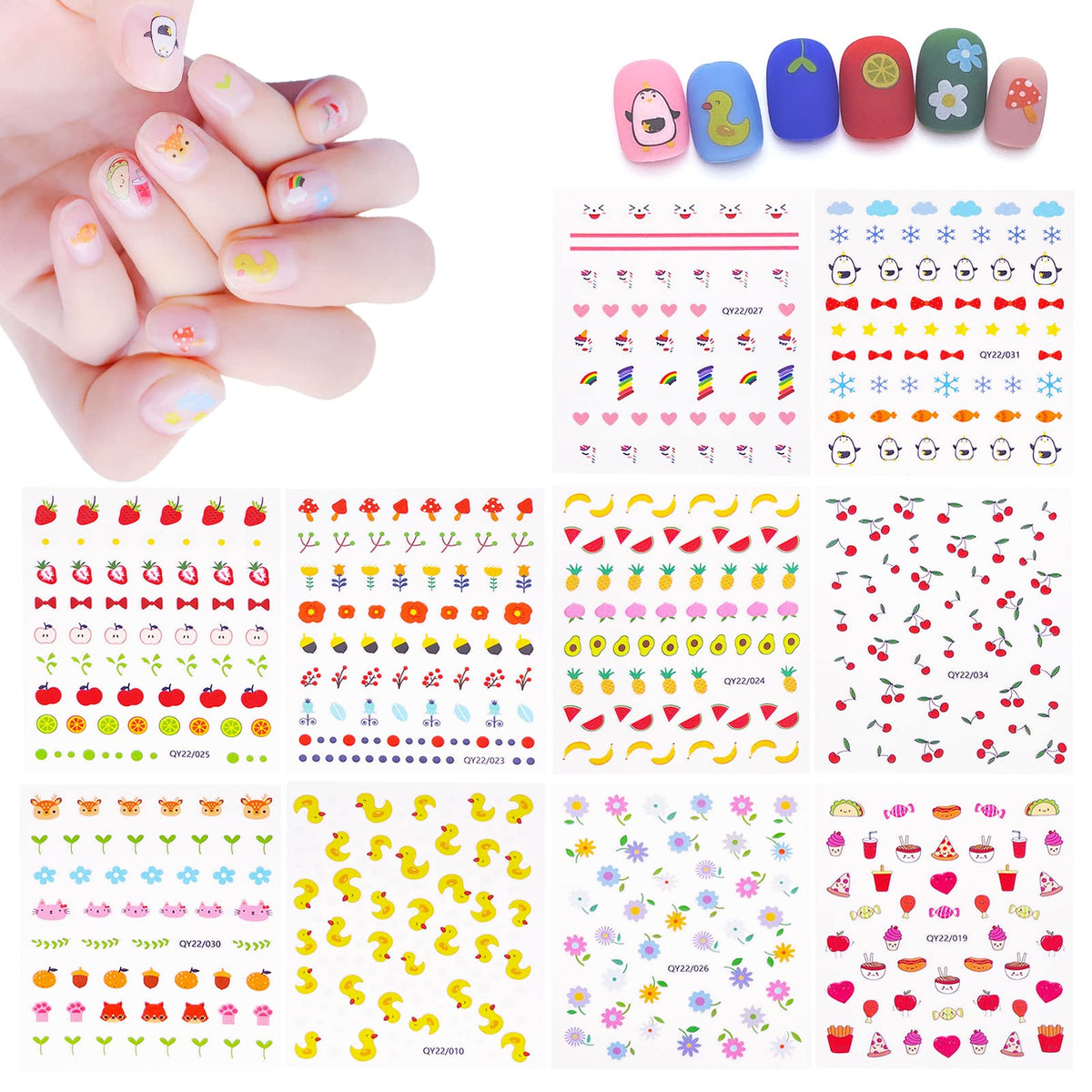 IHUKEIT pegatinas de uñas con animales para niñas: decoración divertida y duradera.