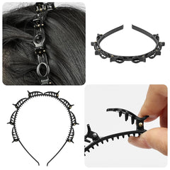 IJPDDRXYN diadema con clips 8 piezas marrón mantiene el cabello en su lugar
