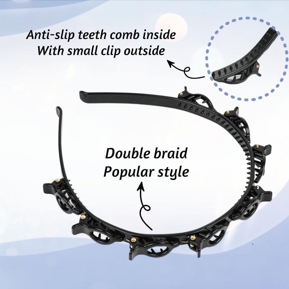 IJPDDRXYN diadema con clips 8 piezas negro para peinados duraderos
