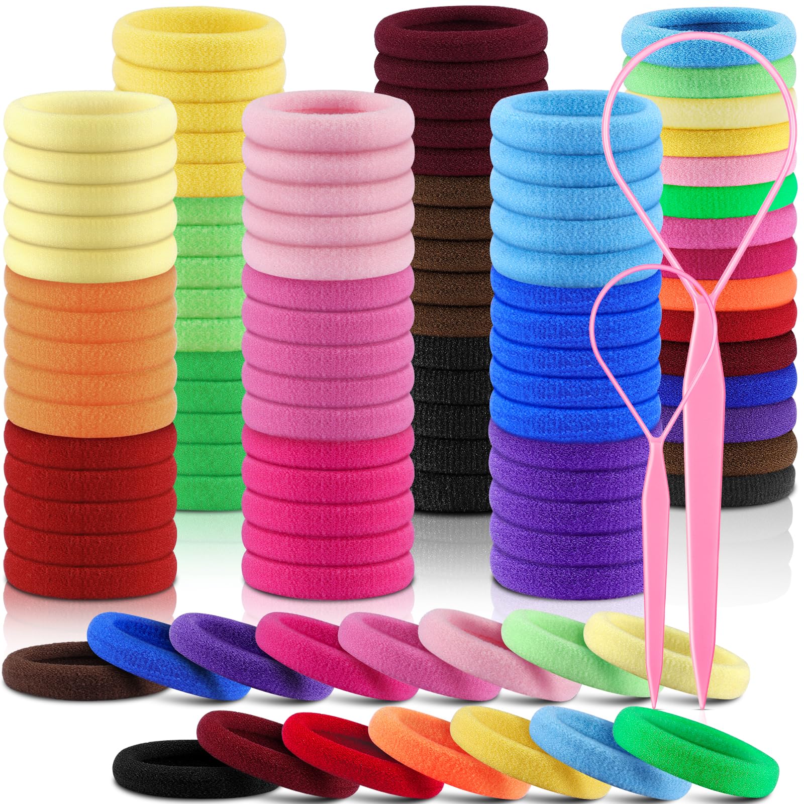 IKOCO 150-piece multicolor hair ties pack for kids with gentle hold