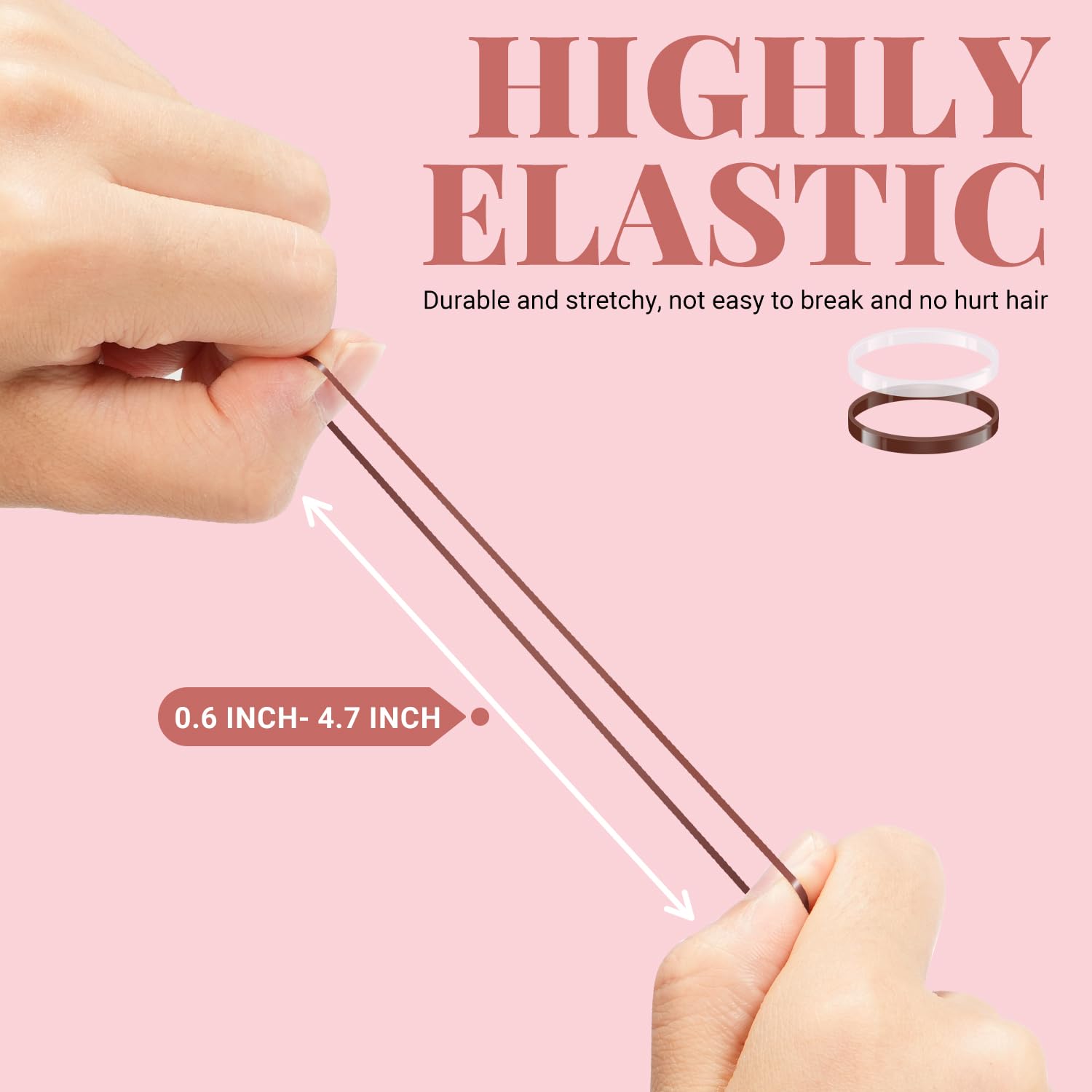 IKOCO cotton hair-ties 16-inch for stretch without creasing